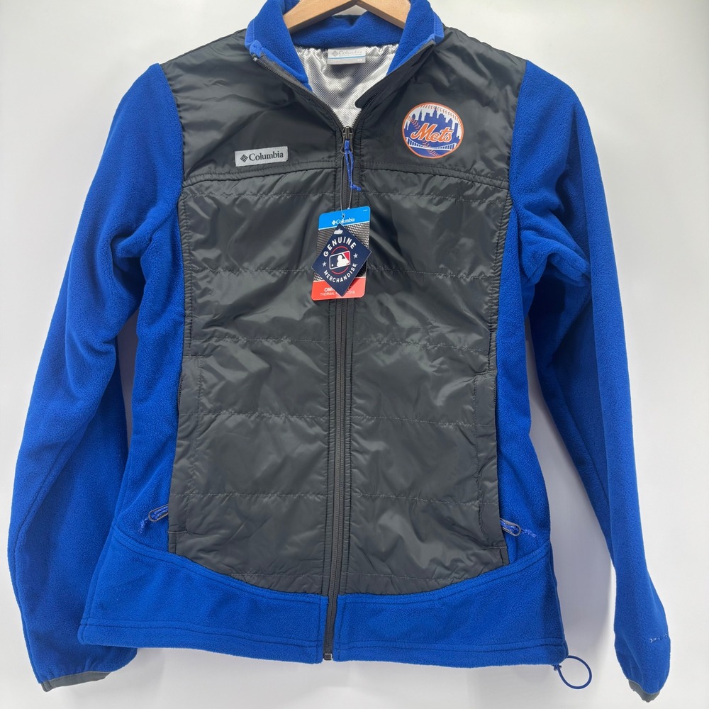 Columbia Hybrid Jacket Women XS Blue NY Mets Omni-Heat Quilted Fleece NWT MLB